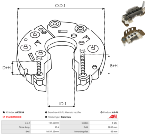 Pont de diode alternateur ARC5034