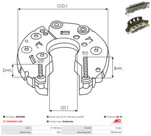 Pont de diode alternateur ARC5038