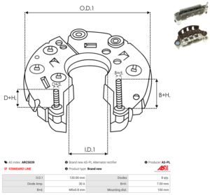 Pont de diode alternateur ARC5039