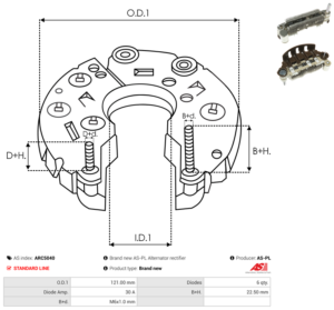 Pont de diode alternateur ARC5040