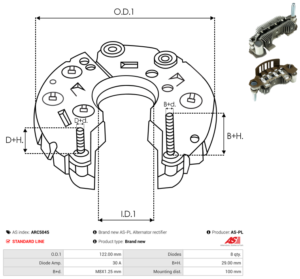 Pont de diode alternateur ARC5045
