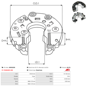 Pont de diode alternateur ARC0229S