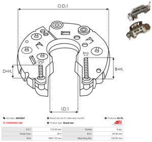 Pont de diode alternateur ARC5047