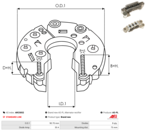 Pont de diode alternateur ARC5052