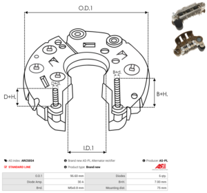 Pont de diode alternateur ARC5054