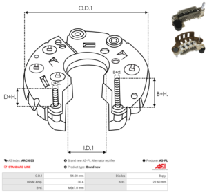 Pont de diode alternateur ARC5055