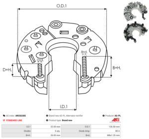 Pont de diode alternateur ARC0230S