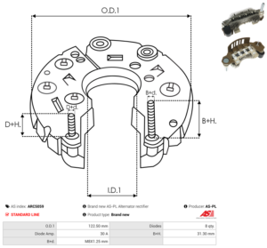 Pont de diode alternateur ARC5059