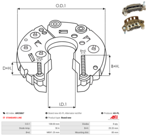 Pont de diode alternateur ARC5067