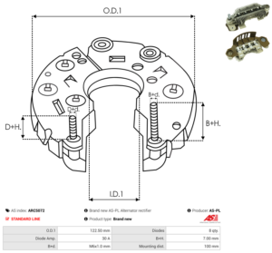 Pont de diode alternateur ARC5072