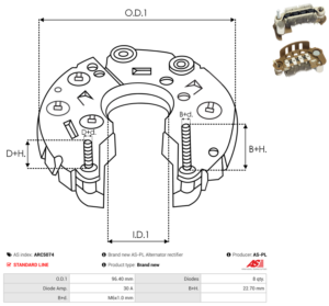 Pont de diode alternateur ARC5074