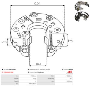 Pont de diode alternateur ARC0256S