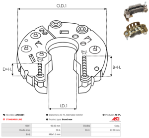 Pont de diode alternateur ARC5081