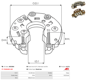 Pont de diode alternateur ARC5084