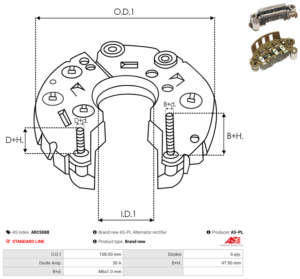 Pont de diode alternateur ARC5088