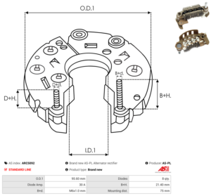 Pont de diode alternateur ARC5092