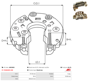 Pont de diode alternateur ARC5093