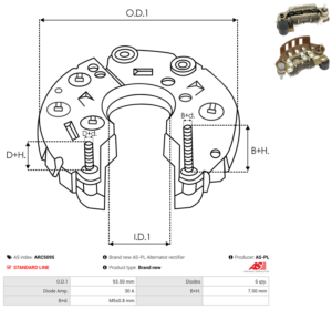 Pont de diode alternateur ARC5095