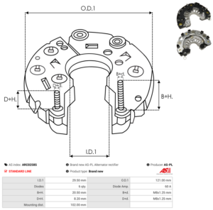 Pont de diode alternateur ARC0258S