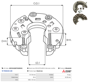 Pont de diode alternateur ARC5244(MITSUBISHI)