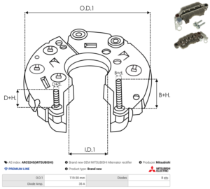 Pont de diode alternateur ARC5245(MITSUBISHI)