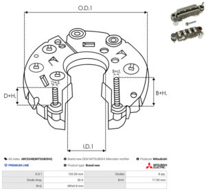 Pont de diode alternateur ARC5248(MITSUBISHI)
