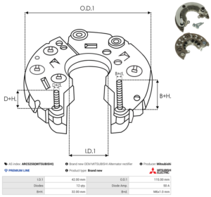 Pont de diode alternateur ARC5250(MITSUBISHI)