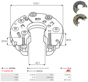Pont de diode alternateur ARC5250S