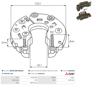 Pont de diode alternateur ARC5251(MITSUBISHI)