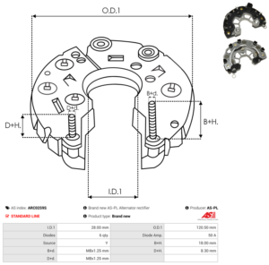 Pont de diode alternateur ARC0259S