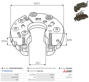Pont de diode alternateur ARC5252(MITSUBISHI)