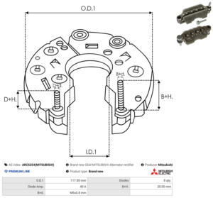 Pont de diode alternateur ARC5254(MITSUBISHI)