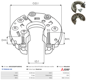 Pont de diode alternateur ARC5255(MITSUBISHI)