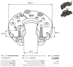 Pont de diode alternateur ARC5259(MITSUBISHI)