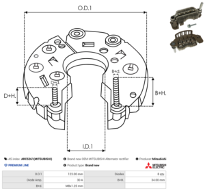 Pont de diode alternateur ARC5261(MITSUBISHI)