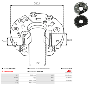 Pont de diode alternateur ARC0260S