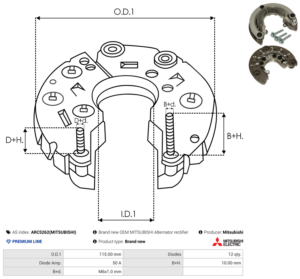 Pont de diode alternateur ARC5262(MITSUBISHI)