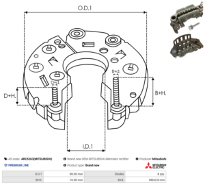 Pont de diode alternateur ARC5263(MITSUBISHI)