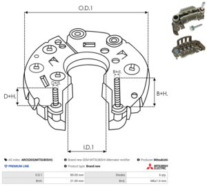 Pont de diode alternateur ARC5265(MITSUBISHI)