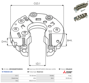 Pont de diode alternateur ARC5266(MITSUBISHI)
