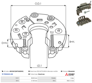 Pont de diode alternateur ARC5267(MITSUBISHI)