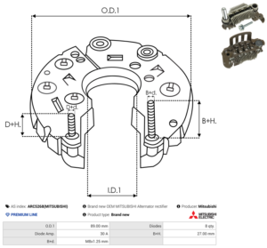 Pont de diode alternateur ARC5268(MITSUBISHI)