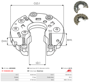 Pont de diode alternateur ARC5269S