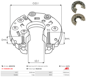 Pont de diode alternateur ARC5273S