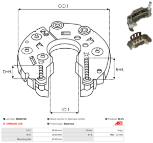 Pont de diode alternateur ARC5274S