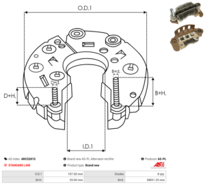 Pont de diode alternateur ARC5281S