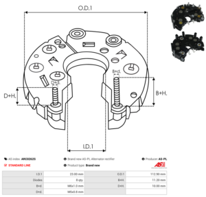 Pont de diode alternateur ARC0262S