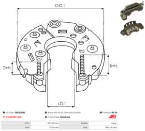Pont de diode alternateur ARC5283S