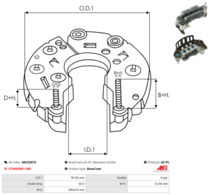 Pont de diode alternateur ARC5287S