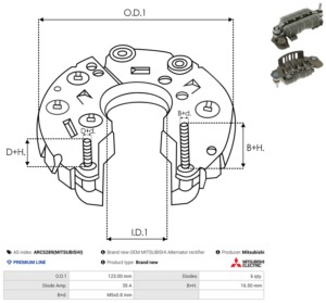 Pont de diode alternateur ARC5289(MITSUBISHI)